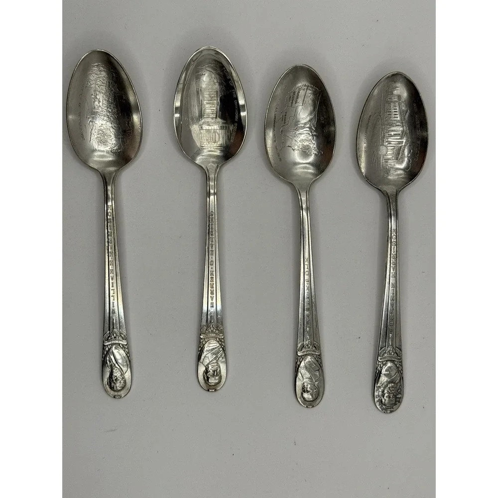 Set of 16 Wm. Rogers Silverplate Commemorative Spoons –‎ U.S. History Series
